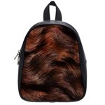 Brown Wool Texture School Bag (Small)