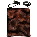 Brown Wool Texture Shoulder Sling Bag