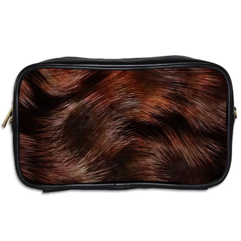 Brown Wool Texture Toiletries Bag (Two Sides) from ArtsNow.com Back