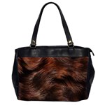 Brown Wool Texture Oversize Office Handbag (2 Sides)