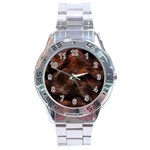 Brown Wool Texture Stainless Steel Analogue Watch