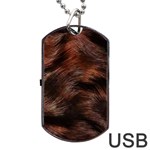 Brown Wool Texture Dog Tag USB Flash (One Side)