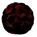 Brown Wool Texture Large 18  Premium Round Cushions