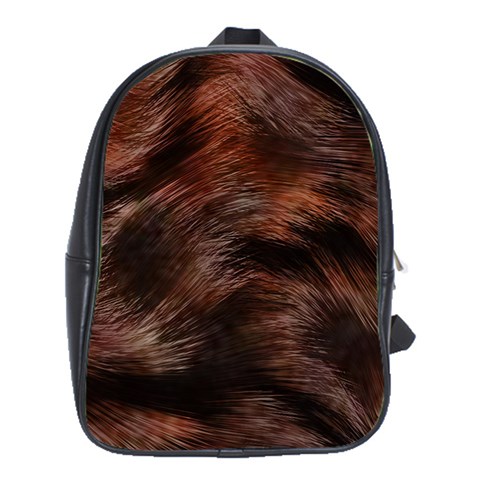 Brown Wool Texture School Bag (XL) from ArtsNow.com Front