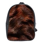 Brown Wool Texture School Bag (XL)