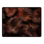 Brown Wool Texture Two Sides Fleece Blanket (Small)