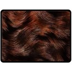 Brown Wool Texture Two Sides Fleece Blanket (Large)