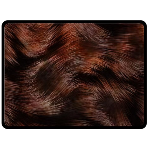 Brown Wool Texture Two Sides Fleece Blanket (Large) from ArtsNow.com 80 x60  Blanket Back