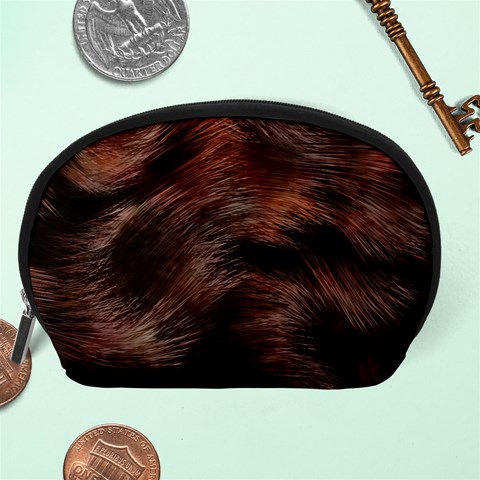 Brown Wool Texture Accessory Pouch (Large) from ArtsNow.com Back