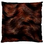 Brown Wool Texture Standard Premium Plush Fleece Cushion Case (One Side)