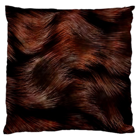 Brown Wool Texture Large Premium Plush Fleece Cushion Case (Two Sides) from ArtsNow.com Back