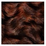 Brown Wool Texture Square Satin Scarf (36  x 36 )