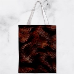 Brown Wool Texture Zipper Classic Tote Bag from ArtsNow.com Front