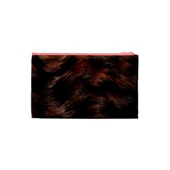 Brown Wool Texture Cosmetic Bag (XS) from ArtsNow.com Back