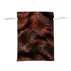 Brown Wool Texture Lightweight Drawstring Pouch (M) from ArtsNow.com Front