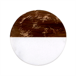 Brown Wool Texture Classic Marble Wood Coaster (Round) 