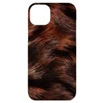 Brown Wool Texture iPhone 14 Plus Black UV Print Case