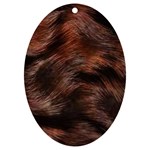 Brown Wool Texture UV Print Acrylic Ornament Oval