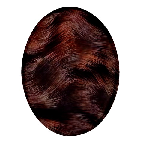 Brown Wool Texture Oval Glass Fridge Magnet (4 pack) from ArtsNow.com Front