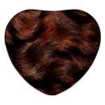 Brown Wool Texture Heart Glass Fridge Magnet (4 pack)