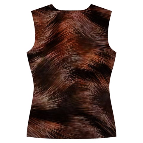 Brown Wool Texture Women s Cut Out Long Sleeve T Back