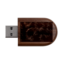 Brown Wool Texture Wood Oval USB Flash Drive from ArtsNow.com USB