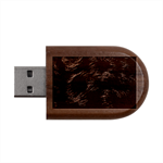 Brown Wool Texture Wood Oval USB Flash Drive