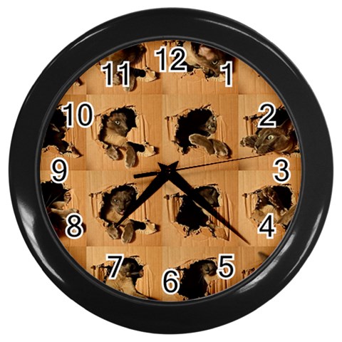 Carton, Brown Wall Clock (Black) from ArtsNow.com Front