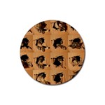 Carton, Brown Rubber Coaster (Round)