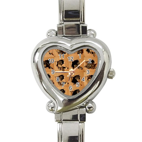 Carton, Brown Heart Italian Charm Watch from ArtsNow.com Front