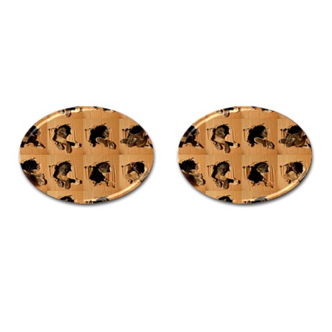 Carton, Brown Cufflinks (Oval) from ArtsNow.com Front(Pair)