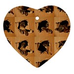 Carton, Brown Heart Ornament (Two Sides)