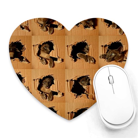 Carton, Brown Heart Mousepad from ArtsNow.com Front