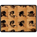 Carton, Brown Two Sides Fleece Blanket (Large)