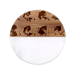 Carton, Brown Classic Marble Wood Coaster (Round) 