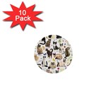 Cats, All, Collage, Cat 1  Mini Buttons (10 pack) 