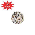 Cats, All, Collage, Cat 1  Mini Buttons (100 pack) 