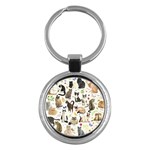 Cats, All, Collage, Cat Key Chain (Round)