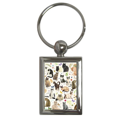 Cats, All, Collage, Cat Key Chain (Rectangle) from ArtsNow.com Front