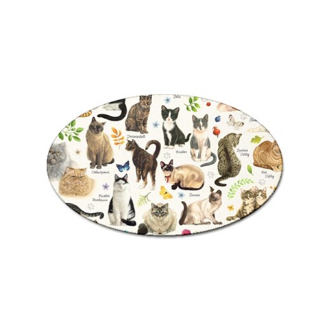 Cats, All, Collage, Cat Sticker (Oval) from ArtsNow.com Front