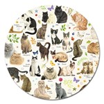 Cats, All, Collage, Cat Magnet 5  (Round)