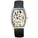 Cats, All, Collage, Cat Barrel Style Metal Watch