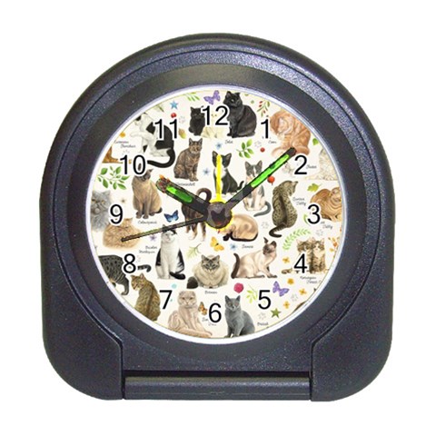 Cats, All, Collage, Cat Travel Alarm Clock from ArtsNow.com Front