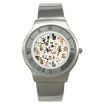 Cats, All, Collage, Cat Stainless Steel Watch