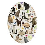 Cats, All, Collage, Cat Oval Ornament (Two Sides)