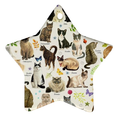 Cats, All, Collage, Cat Star Ornament (Two Sides) from ArtsNow.com Back