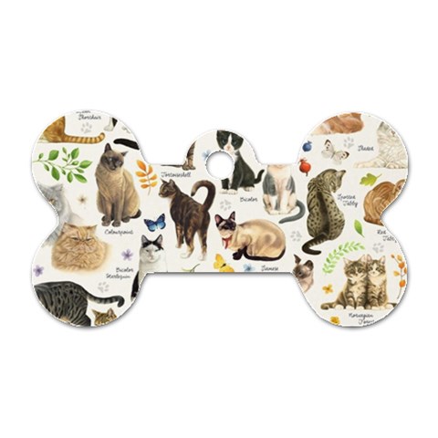 Cats, All, Collage, Cat Dog Tag Bone (Two Sides) from ArtsNow.com Front