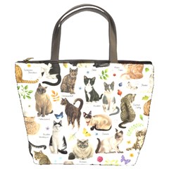 Cats, All, Collage, Cat Bucket Bag from ArtsNow.com Front