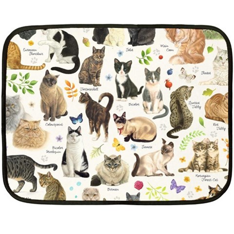 Cats, All, Collage, Cat Fleece Blanket (Mini) from ArtsNow.com 35 x27  Blanket