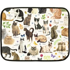 Cats, All, Collage, Cat Two Sides Fleece Blanket (Mini) from ArtsNow.com 35 x27  Blanket Front